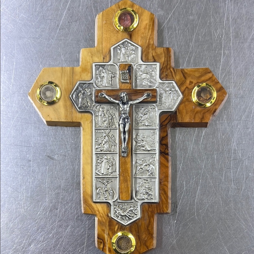 Wood and Silver Religious Cross